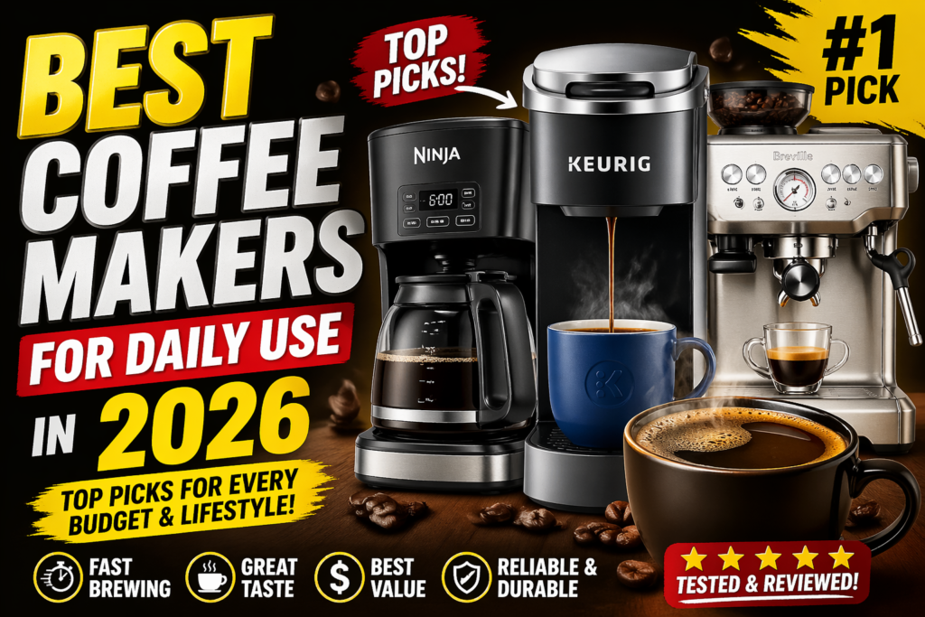 Best Coffee Makers for Daily Use in 2026 (Top Picks for Every Budget & Lifestyle)