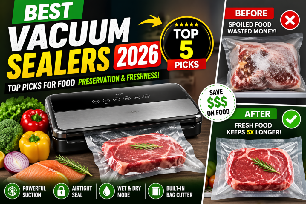 Best Vacuum Sealer Machines in 2026 (Top Picks for Food Preservation & Freshness)