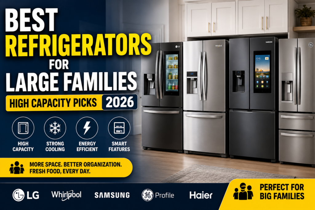 Best Refrigerators for Large Families (High Capacity Picks 2026)