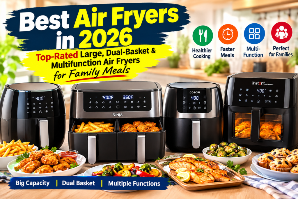 Best Air Fryers in 2026: Top-Rated Large, Dual-Basket & Multifunction Air Fryers for Family Meals