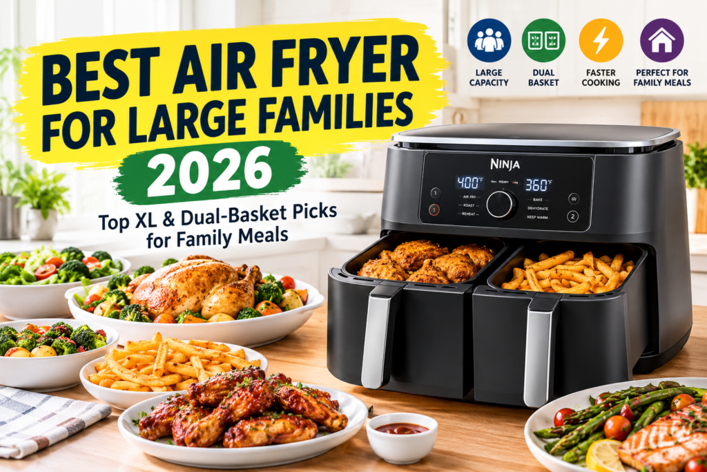 Best Air Fryer for Large Families in 2026: Top XL & Dual-Basket Picks for Family Meals