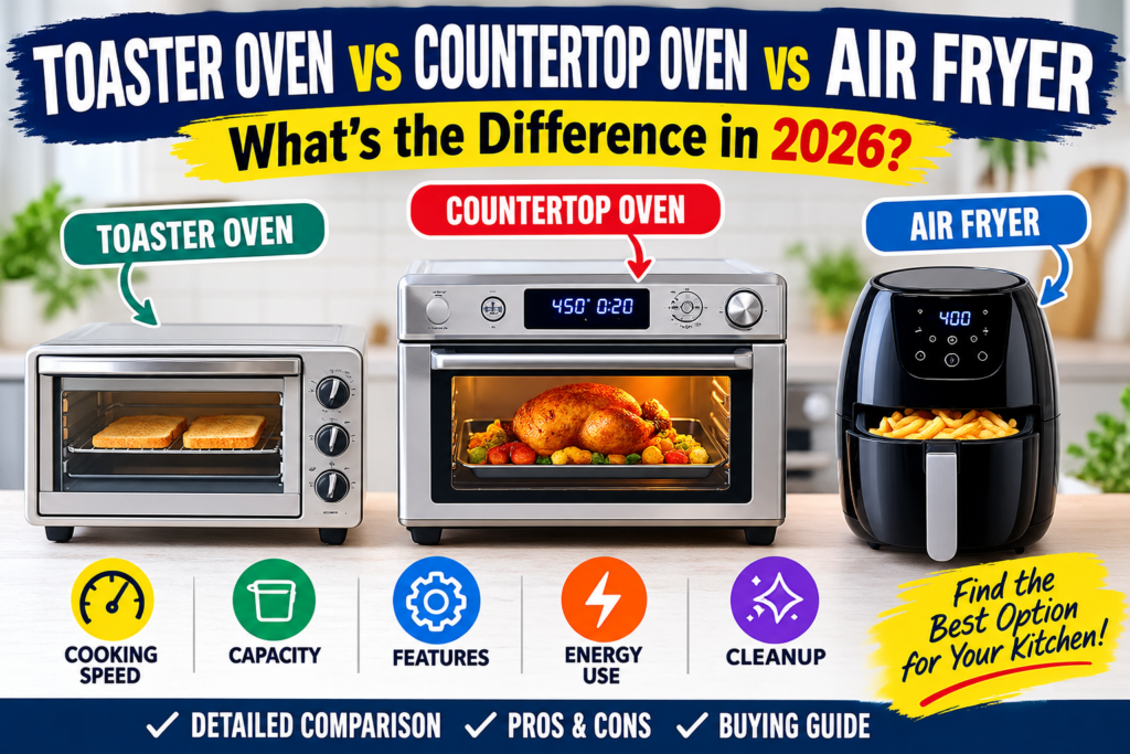 Toaster Oven vs Countertop Oven vs Air Fryer: What's the Difference in 2026?